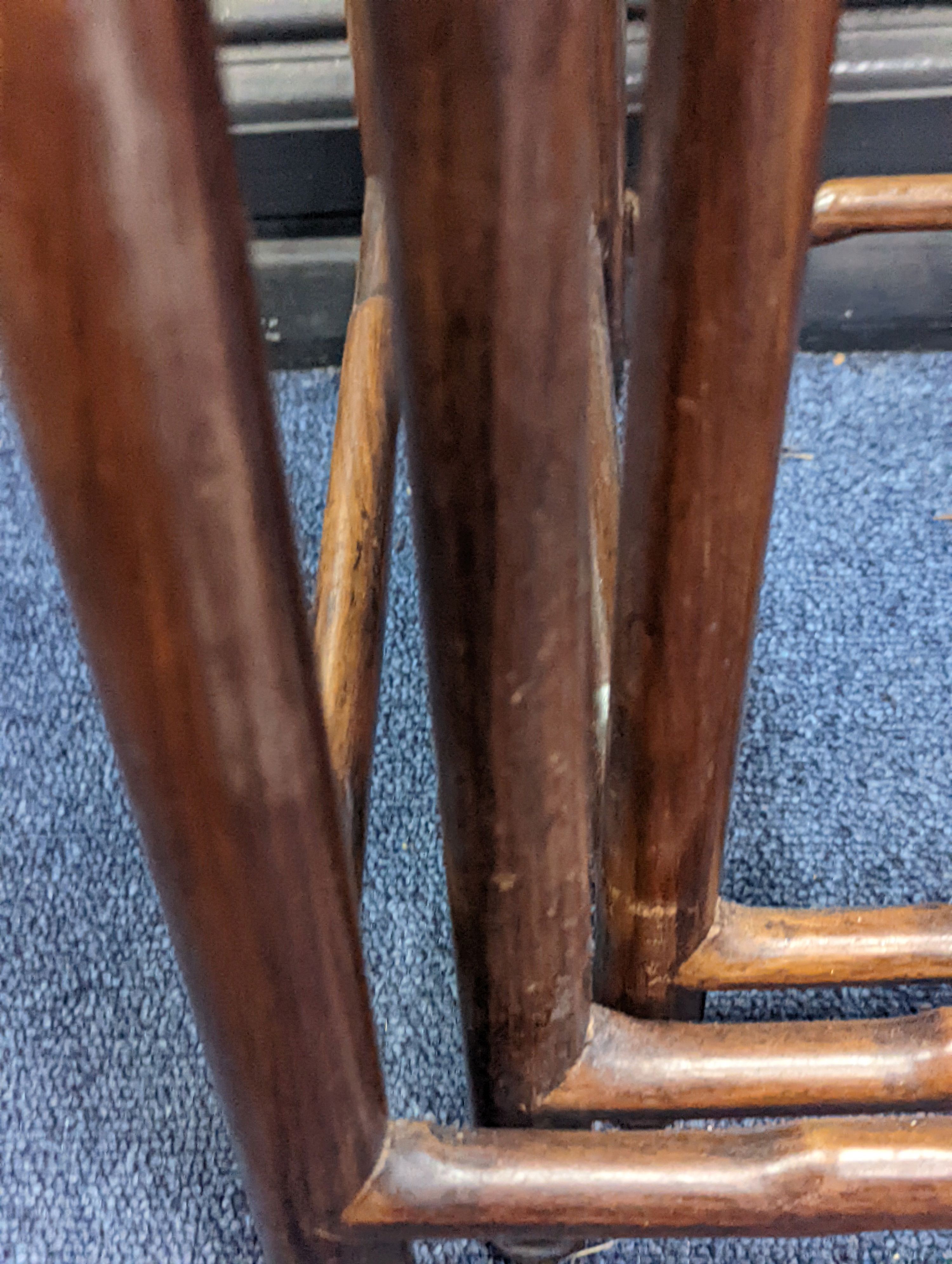 A nest of three Chinese hardwood tables, width 40cm, depth 32cm, height 59cm